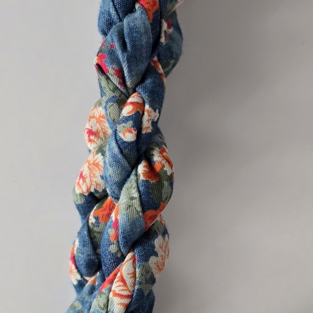Capelli Straw World Blue Floral Handmade Tote - Picture 3 of 7